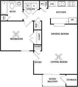 A1- One Bed / One Bath - 680 Sq.Ft.*
